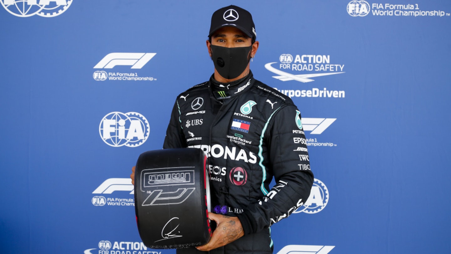 SILVERSTONE, UNITED KINGDOM - AUGUST 01: Pole Sitter Lewis Hamilton, Mercedes-AMG Petronas F1 with